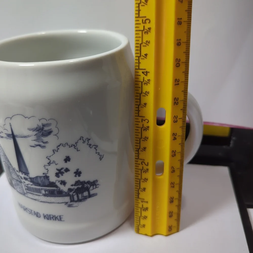 STONEWARE THEMED MUG HARSTAD KIRKE OF NORWAY 1982 Vintage  DEKOR-DYRVIK- Dated